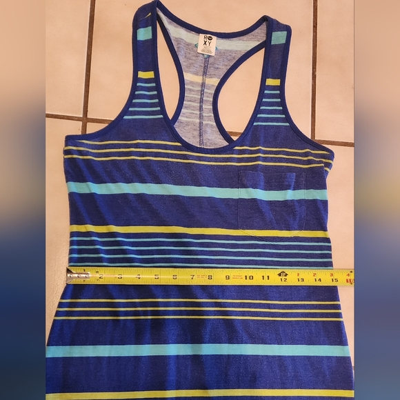 Roxy Dana Blue Racerback Striped Maxi Dress Size Small - Picture 8 of 9